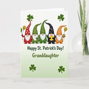 Gnome St Patricks Day Granddaughter Card