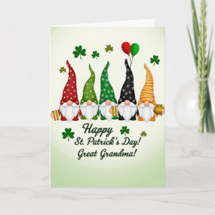 Gnome St Patricks Day Great Grandma Card