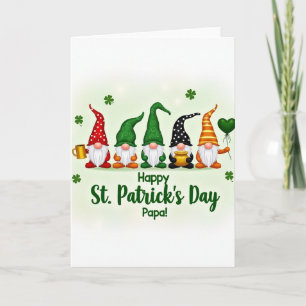 Gnome St Patricks Day Papa Card
