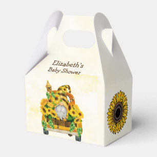 Gnome Sunflower and Bees Baby Shower Favour Box