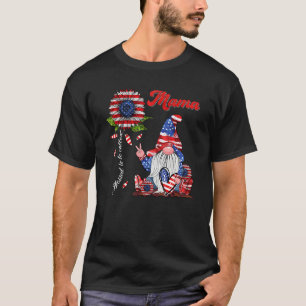 Gnome Sunflower Blessed To Be Called Mama 4th Of J T-Shirt