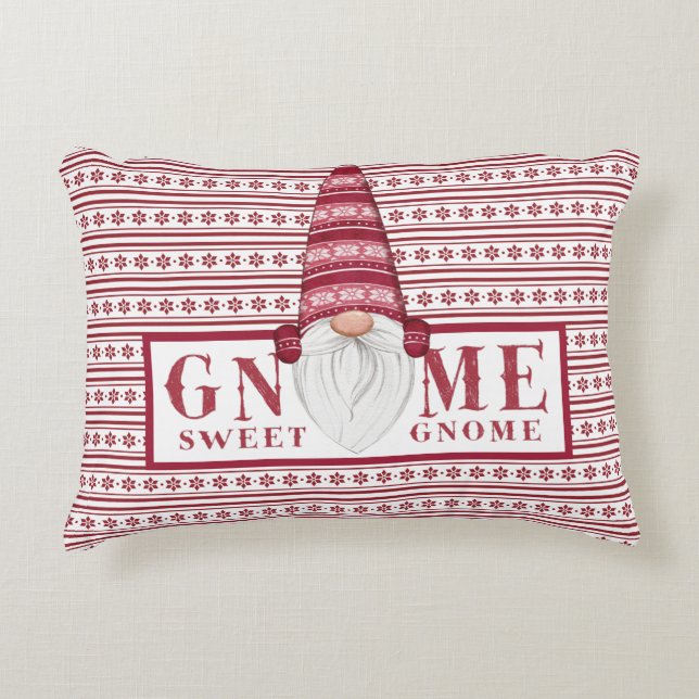 Gnome Sweet Gnome  Accent Pillow (Front)