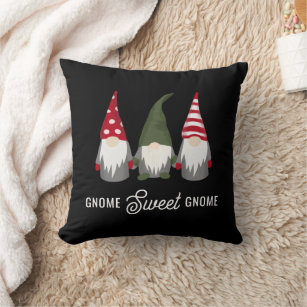 Gnome Sweet Gnome   Cute Modern Christmas  Cushion