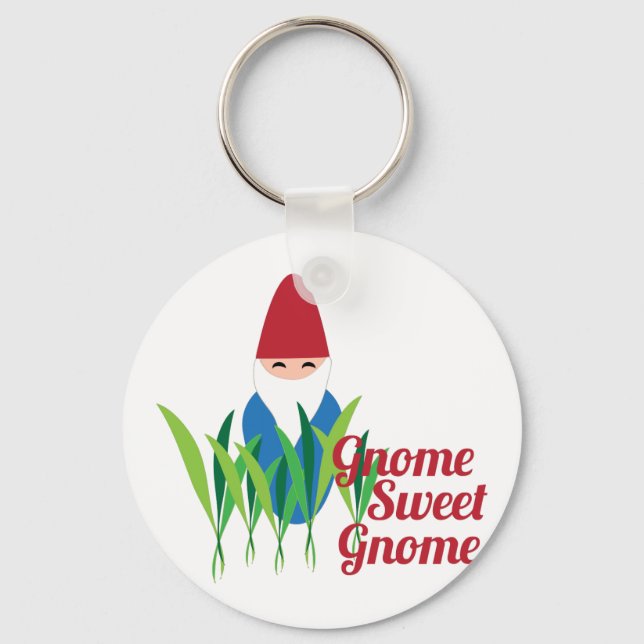 Gnome Sweet Gnome Key Ring (Front)