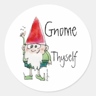 Gnome Thyself Cartoon Sticker