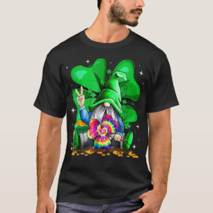 Gnome Tie Dye Shamrock St Patrick's Day  For Women T-Shirt