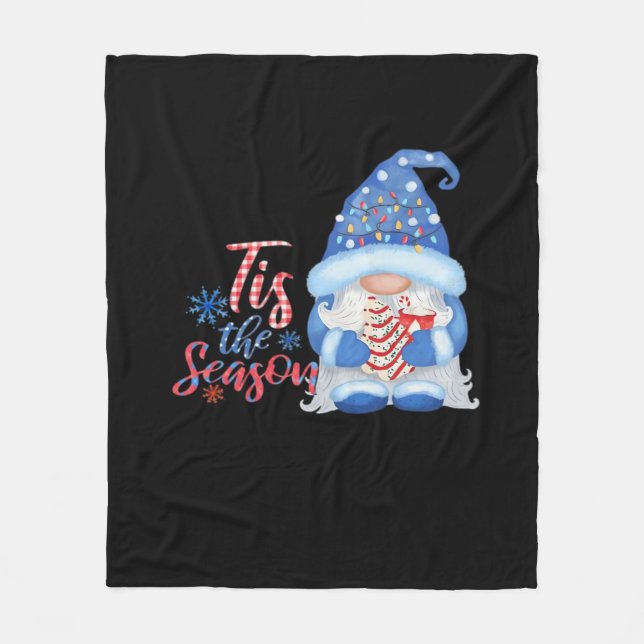 Gnome Tis The Season  Fleece Blanket (Front)