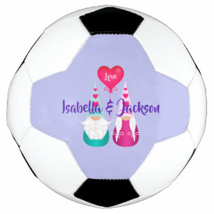Gnome Toss Valentine's Day Soccer Ball