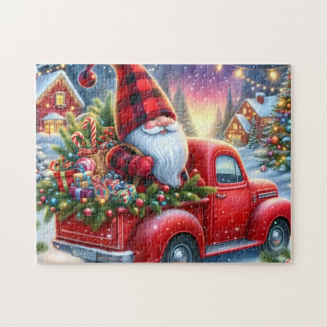 Gnome Truck Christmas Tree Jigsaw Puzzle (Horizontal)