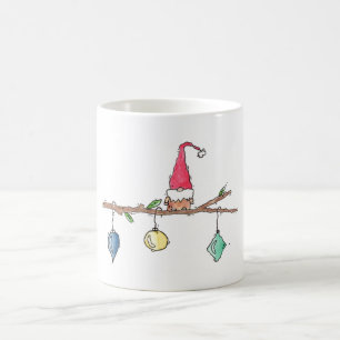 Gnome, twig, and Christmas ornaments Coffee Mug