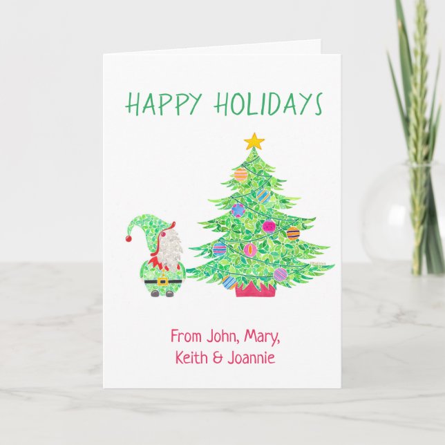 Gnome under the Christmas Tree Card (Front)