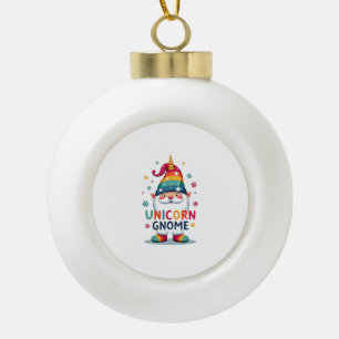 Gnome Unicorn Shirt Family Matching Group Christma Ceramic Ball Christmas Ornament