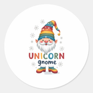 Gnome Unicorn Shirt Family Matching Group Christma Classic Round Sticker