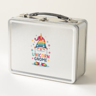 Gnome Unicorn Shirt Family Matching Group Christma Metal Lunch Box