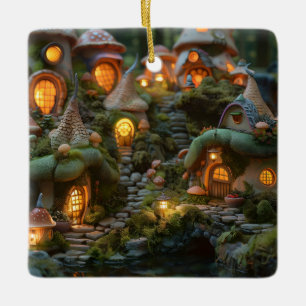 Gnome village ceramic ornament