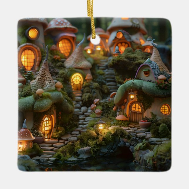 Gnome village ceramic ornament (Front)