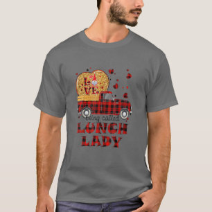 Gnome Vintage Truck Love Being Lunch Lady Valentin T-Shirt