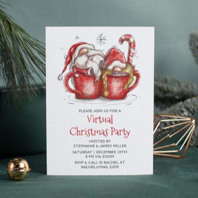 Gnome Virtual Christmas Party Quarantine Online Invitation (Creator Uploaded)