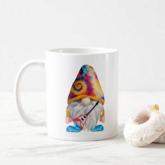 Gnome with a Guitar and Colourful Hat on a  Coffee Mug