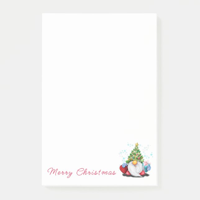  Gnome with Christmas Tree Hat Post it Notes (Front)