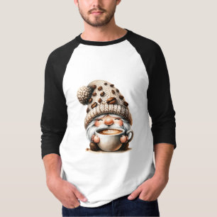 Gnome with Coffee Beans - Pure Caffeine Joy T-Shirt