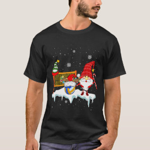 Gnome With Santa Elf Reindeer Volleyball Tools Xma T-Shirt