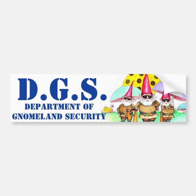GNOMELAND SECURITY BUMPER STICKER (Front)