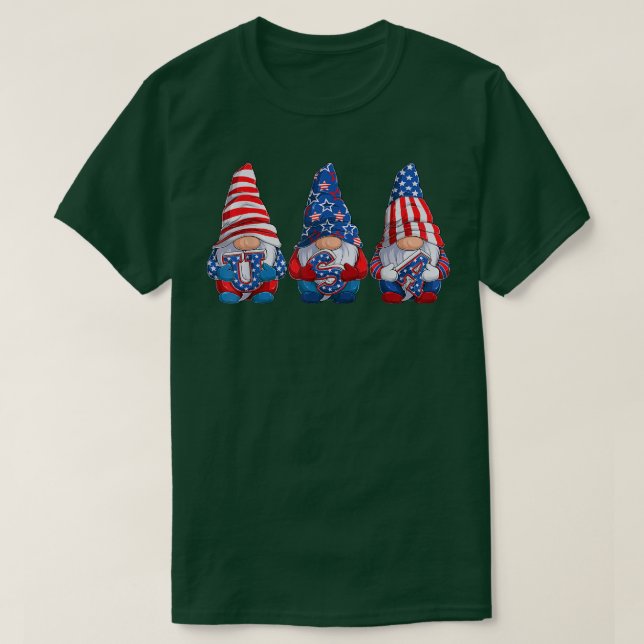 Gnomes 4th Of July Funny American Patriotic USA  T-Shirt (Design Front)