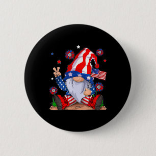 Gnomes 4th Of July Patriotic Gnome Funny American 6 Cm Round Badge