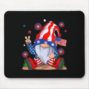 Gnomes 4th Of July Patriotic Gnome Funny American Mouse Pad