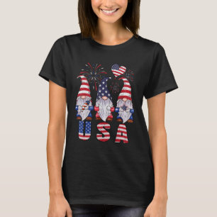 Gnomes 4th Of July USA US American Flag T-Shirt