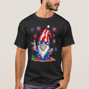 Gnomes 4th Of July Women Gnome Girls American Fla T-Shirt
