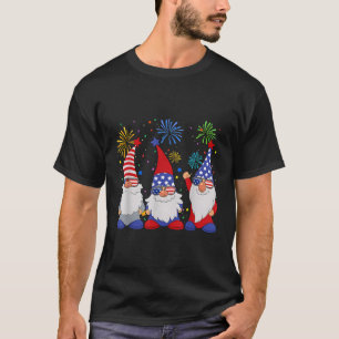 Gnomes America 4Th Of July American Flag Patriotic T-Shirt