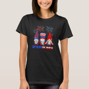 Gnomes American Orthopaedic Nurse Stethoscope 4th T-Shirt
