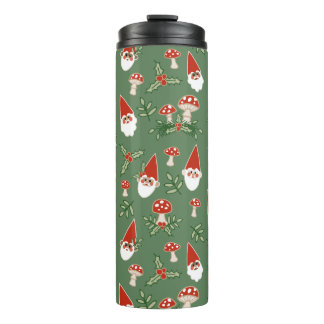 Gnomes and Mushrooms on Fern Thermal Tumbler
