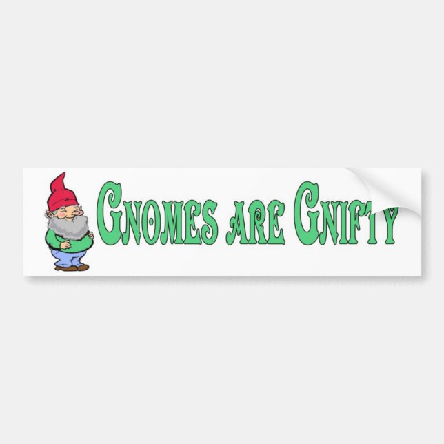 Gnomes are Gnifty! Bumper Sticker (Front)