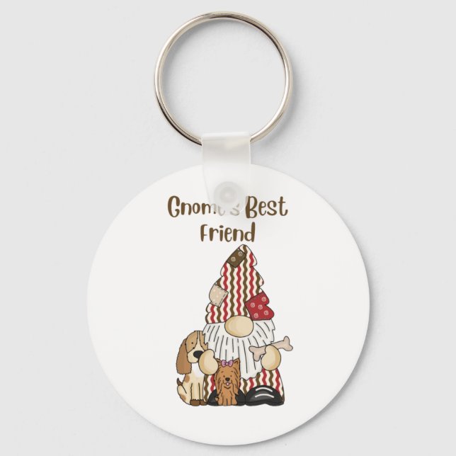 Gnome's Best Friend Key Ring (Front)