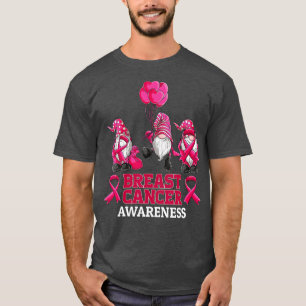 gnomes Breast Cancer Awareness Pink Ribbon women g T-Shirt