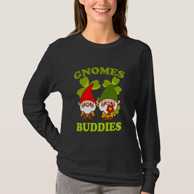Gnomes Buddies Whimsical Garden Fun T-Shirt (Front)