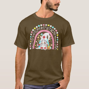 Gnomes Bunny Nurse Funny Egg Easter Day Rainbow T-Shirt