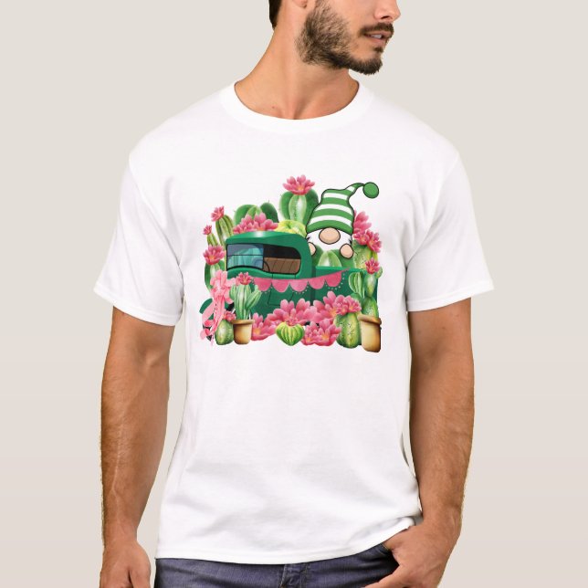 Gnomes Cactus Truck Men T-Shirt (Front)