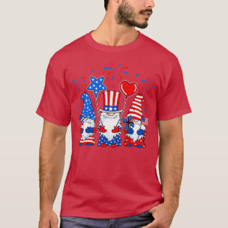 Gnomes Celebrating Independence Day 4th Of July Pa T-Shirt
