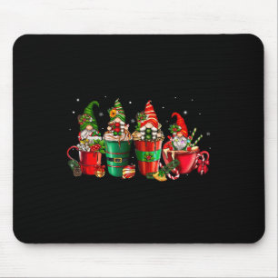 Gnomes Christmas Coffee Cups Latte Drink Outfit Ch Mouse Pad