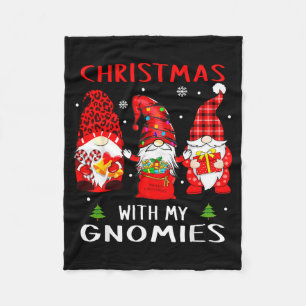 Gnomes Christmas Family Leopard Funny Plaid Men Wo Fleece Blanket