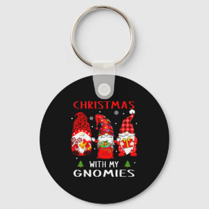 Gnomes Christmas Family Leopard Funny Plaid Men Wo Key Ring