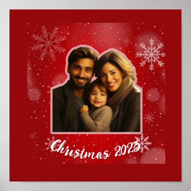 Gnomes Christmas Personalise Photo Backdrop Poster (Front)