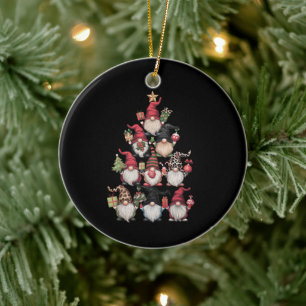 Gnomes Christmas Tree Funny Xmas Holidays Ceramic Tree Decoration