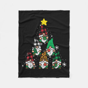 Gnomes Christmas Tree Funny Xmas Holidays Men Wome Fleece Blanket