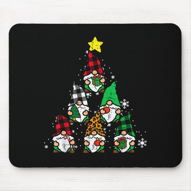 Gnomes Christmas Tree Funny Xmas Holidays Men Wome Mouse Pad (Front)
