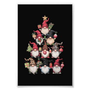 Gnomes Christmas Tree Funny Xmas Holidays Photo Print